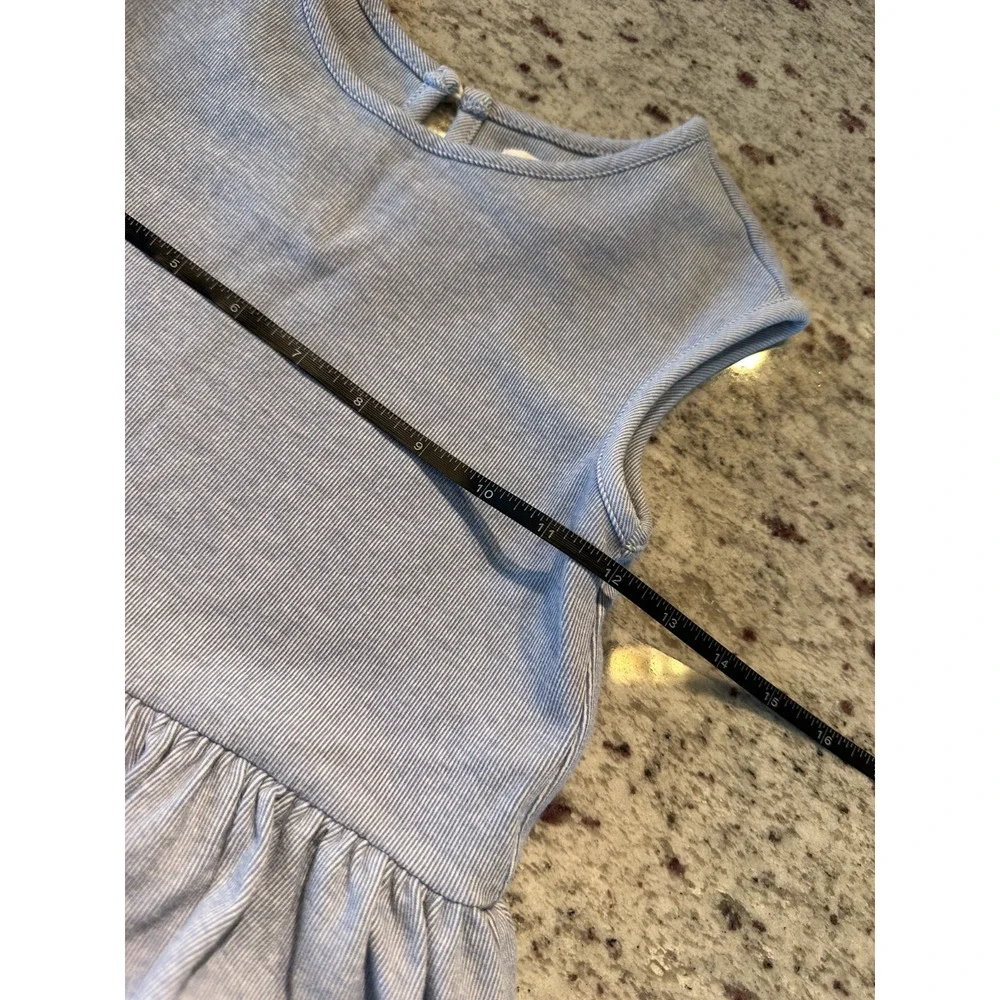 Mabel + Honey Blue Sleeveless Knit Dress Ruffled Skirt Girls Sz 6x